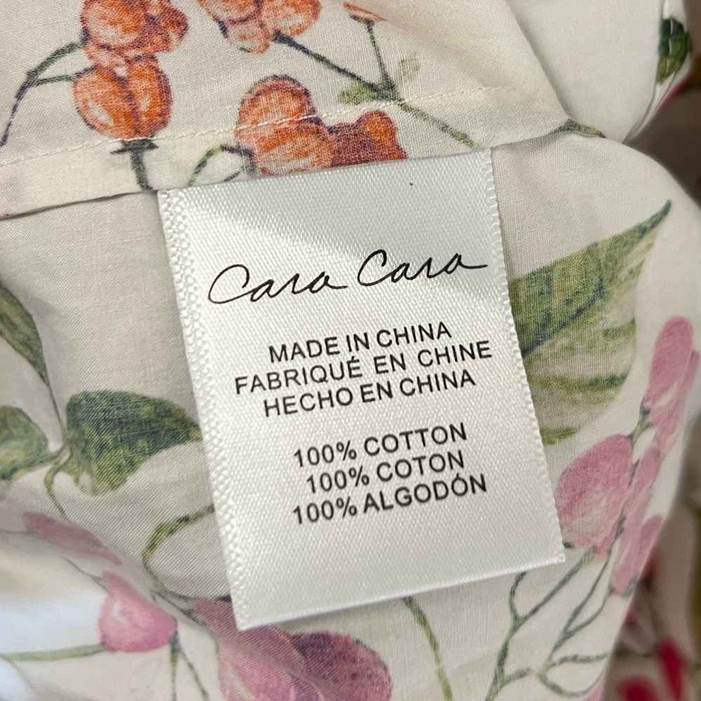 NWOT Cara Cara Busy Ruffle-Bottom Midi Dress Size 4 Botanical Ivory - Picture 6 of 9